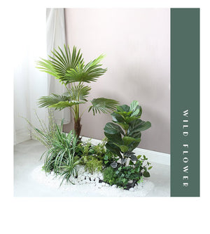 Artificial Indoor Landscape Gardening Palm Potted Plants PIece Garden Plus