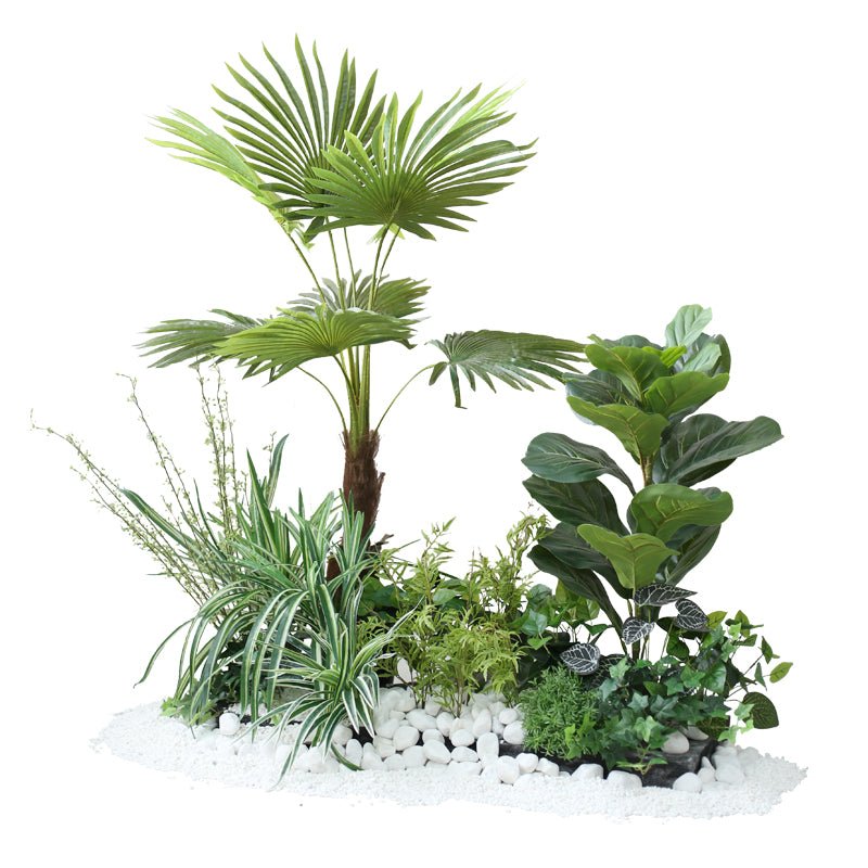 Artificial Indoor Landscape Gardening Palm Potted Plants PIece Garden Plus