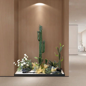 Artificial Landscape Set Tropical Cactus Planter Flower Decoration Piece Garden Plus