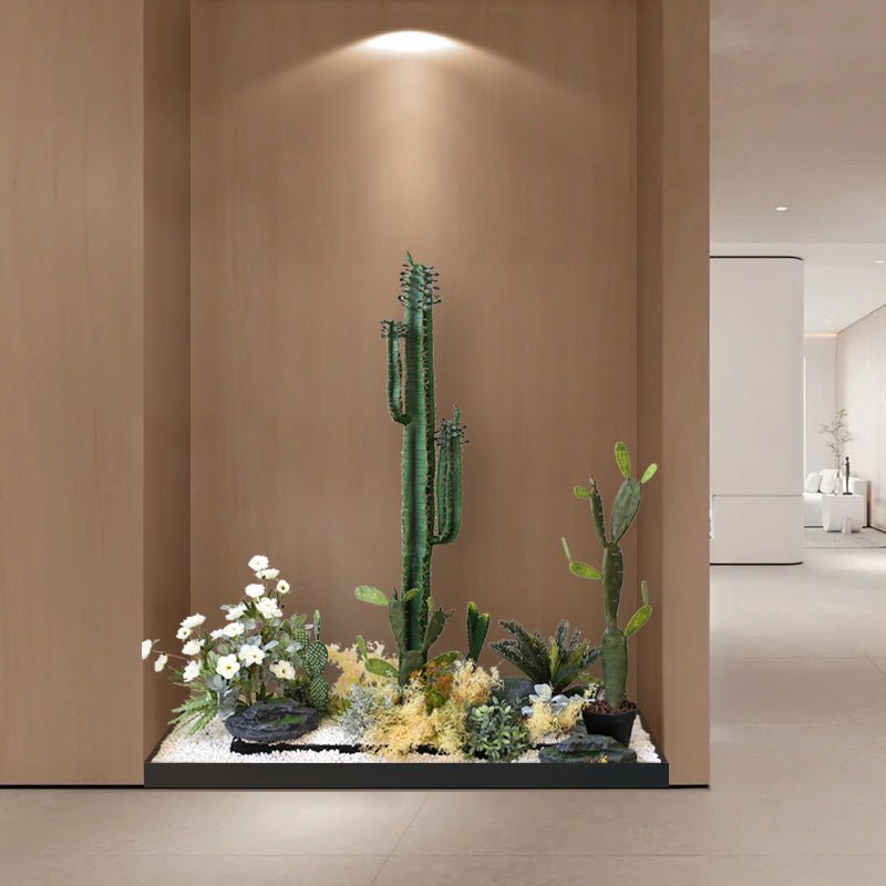 Artificial Landscape Set Tropical Cactus Planter Flower Decoration Piece Garden Plus