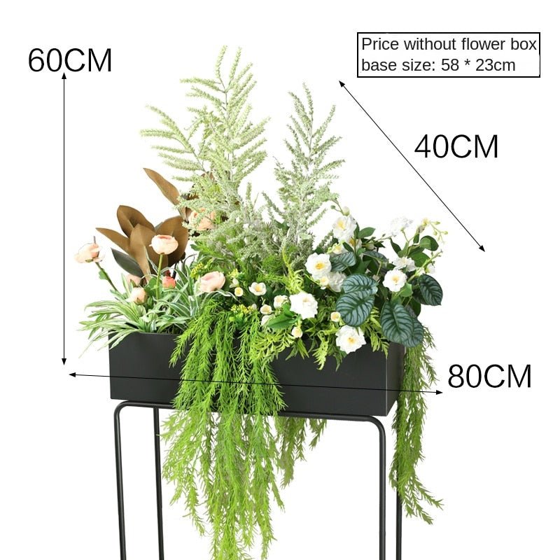 Artificial Outdoor Flower Box Partition Greenery Combination Decoration Pieces Garden Plus