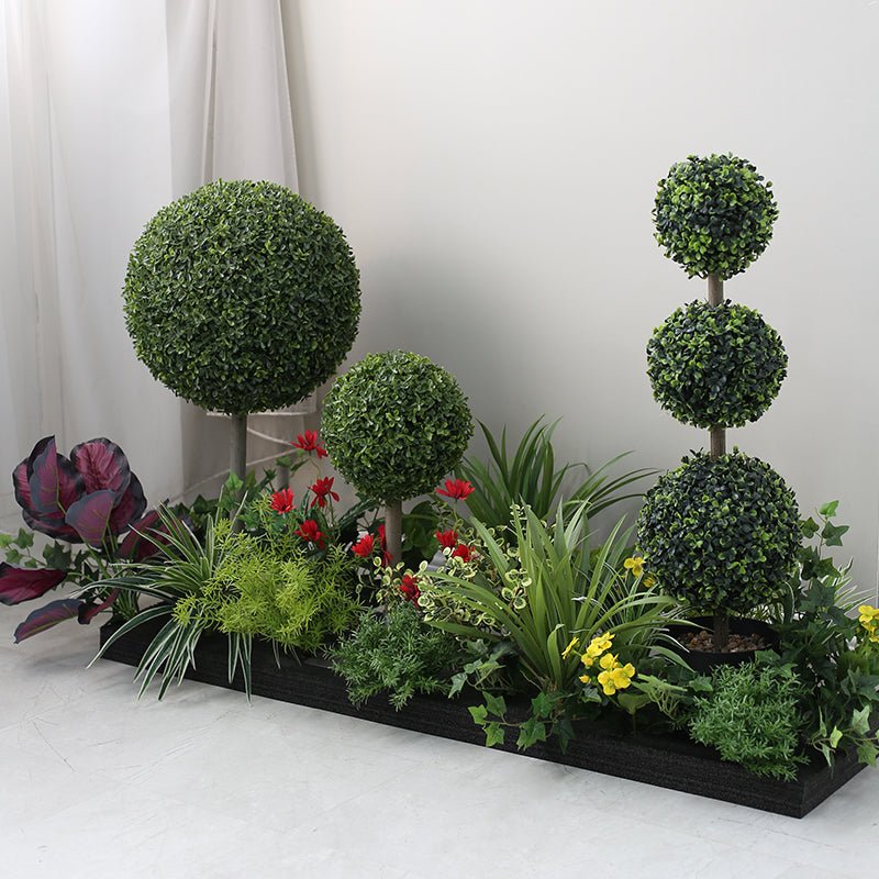 Artificial Spherical Milan Grass Plant Landscape Decorations Pieces Garden Plus