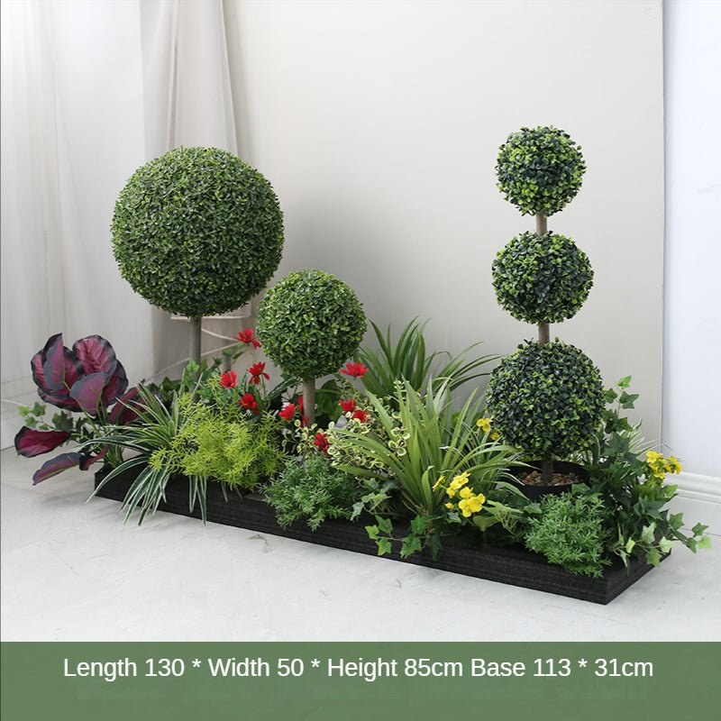 Artificial Spherical Milan Grass Plant Landscape Decorations Pieces Garden Plus