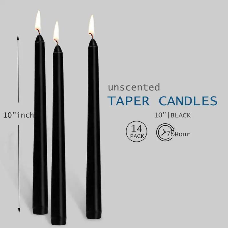 Black Taper Candles 10 Inches Tall Garden Plus