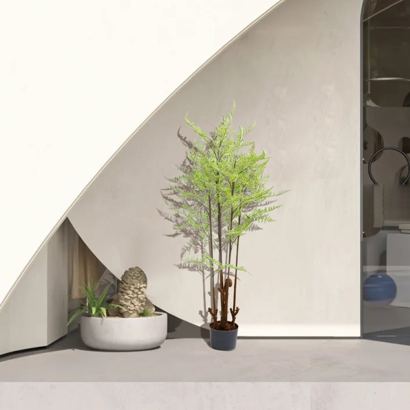 Bonsai Fern or Monstera Imitation Plant Decoration Piece Garden Plus