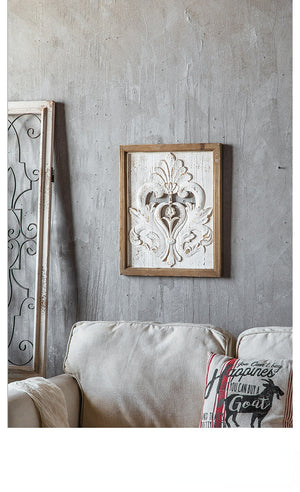 Retro Nostalgic Wall Hanging Wood Carving Panel Garden Plus