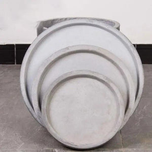 Round cement planter pot base for outdoor planters