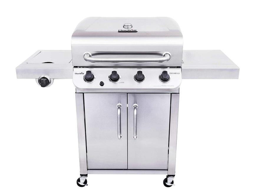 Char-Broil Performance Stainless Steel 4-Burner Cabinet Style Gas Grill Garden Plus