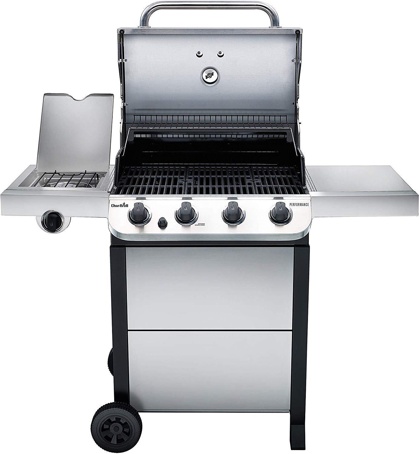 Char-Broil Performance Stainless Steel 4-Burner Cart Style Gas Grill Garden Plus