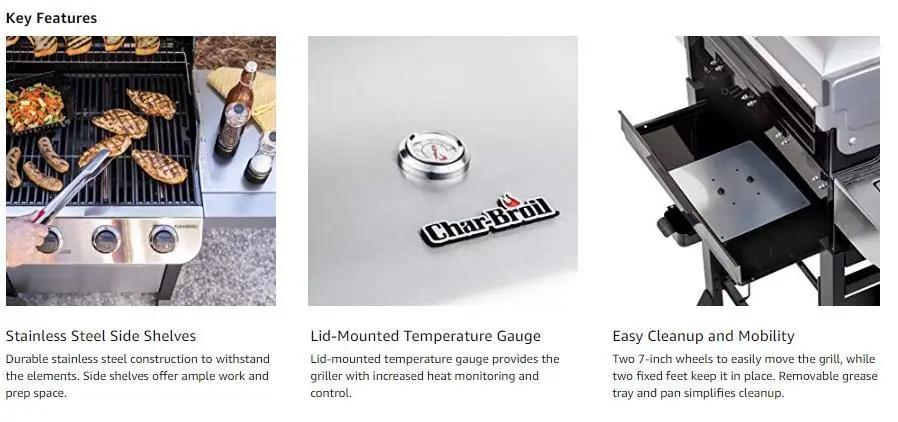 Char-Broil Performance Stainless Steel 4-Burner Cart Style Gas Grill Garden Plus