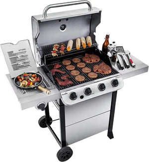 Char-Broil Performance Stainless Steel 4-Burner Cart Style Gas Grill Garden Plus