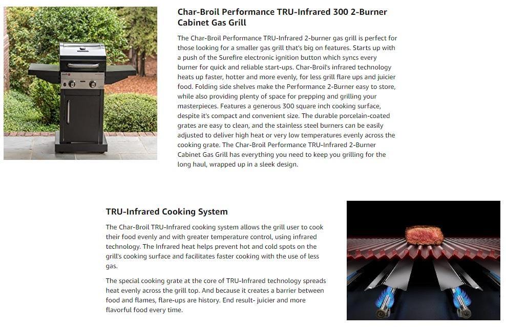 Char-Broil Performance TRU Infrared 300 2-Burner Cabinet Black Garden Plus