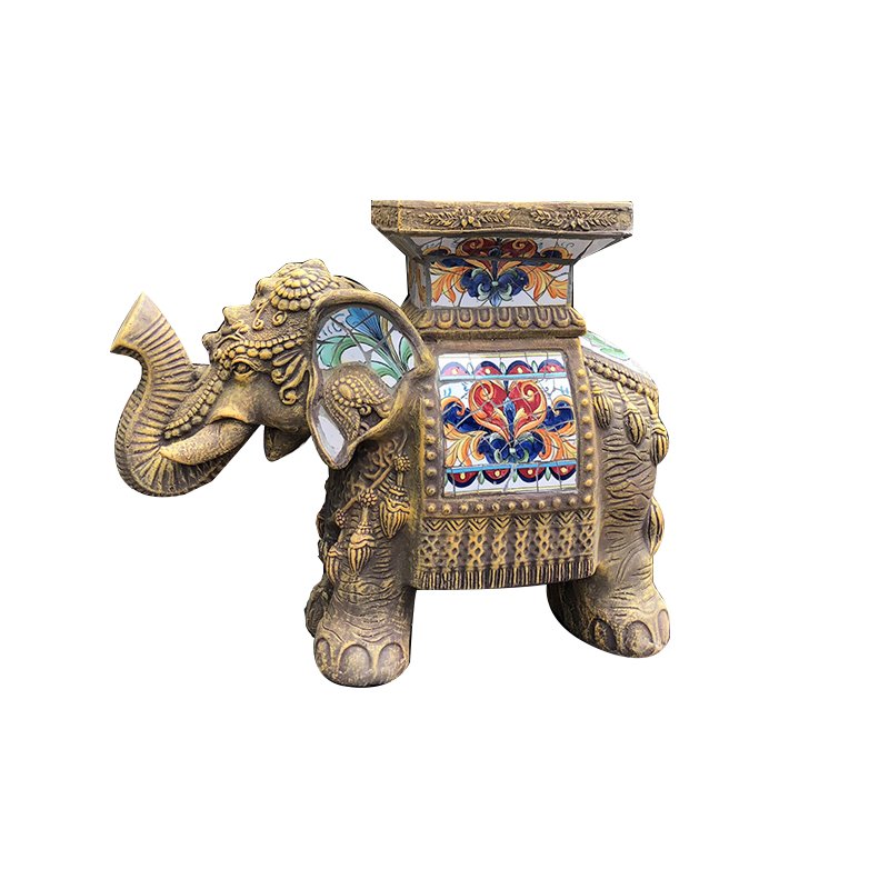 Colorful Ceramic Elephant Statue Garden Plus