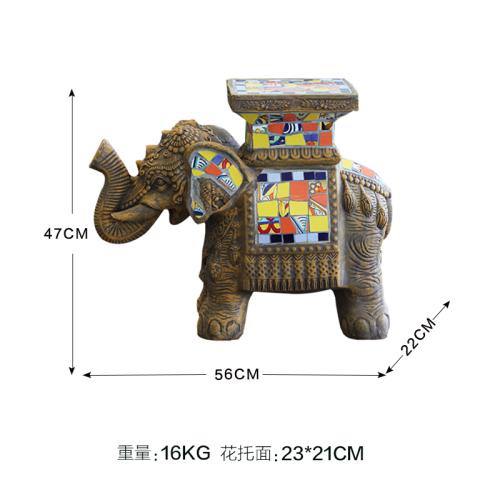 Colorful Ceramic Elephant Statue Garden Plus