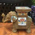 Colorful Ceramic Elephant Statue Garden Plus