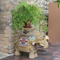 Colorful Ceramic Elephant Statue Garden Plus