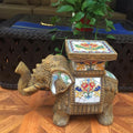 Colorful Ceramic Elephant Statue Garden Plus