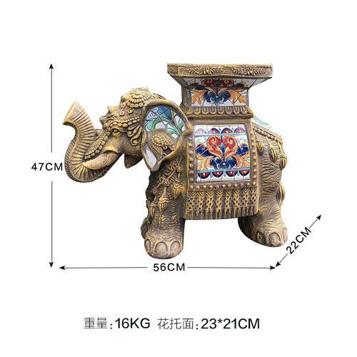 Colorful Ceramic Elephant Statue Garden Plus