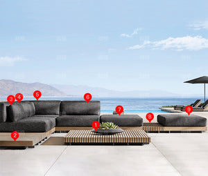 Solid Wood Sofa Set Garden Plus