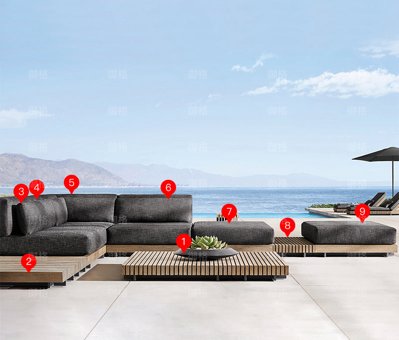 Solid Wood Sofa Set Garden Plus