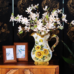 Sunflower Ceramic Jug Vase Garden Plus