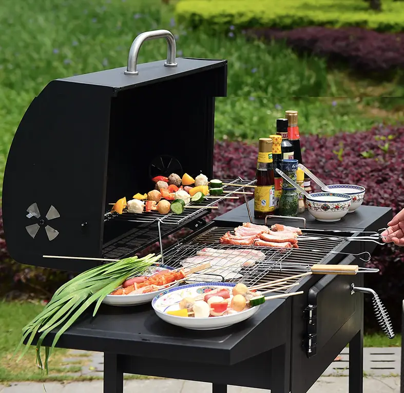 Outdoor American Barbecue Charcoal Courtyard Grill Garden Plus