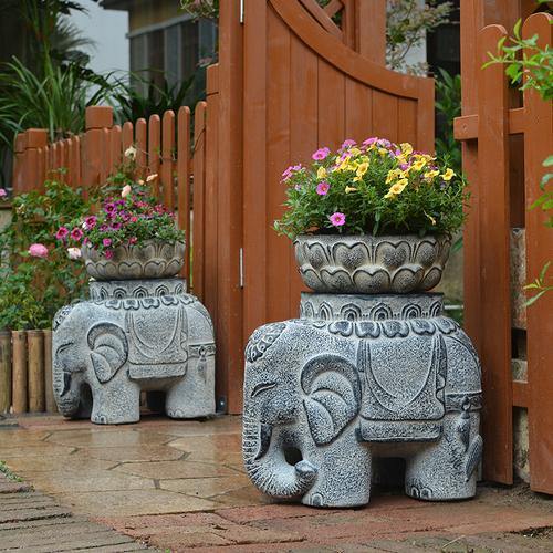 Elephant Stone Statue Garden Plus