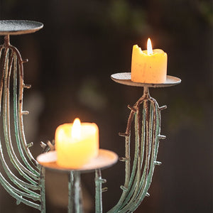 European Retro Iron Art Dinner Table Candle Holder Garden Plus