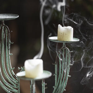 European Retro Iron Art Dinner Table Candle Holder Garden Plus