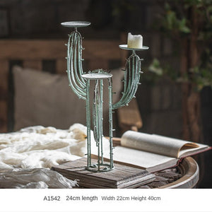 European Retro Iron Art Dinner Table Candle Holder Garden Plus