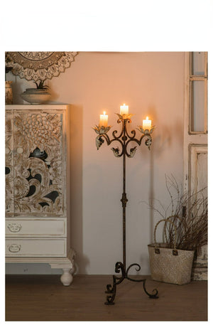 European Retro Wrought Iron Candles stand Garden Plus