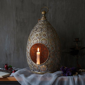 European-Style Retro Art Cutout Carvings Iron Candlestick Stand Garden Plus