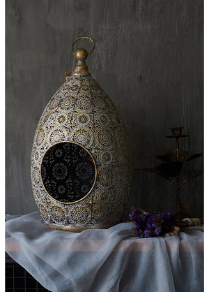 European-Style Retro Art Cutout Carvings Iron Candlestick Stand Garden Plus