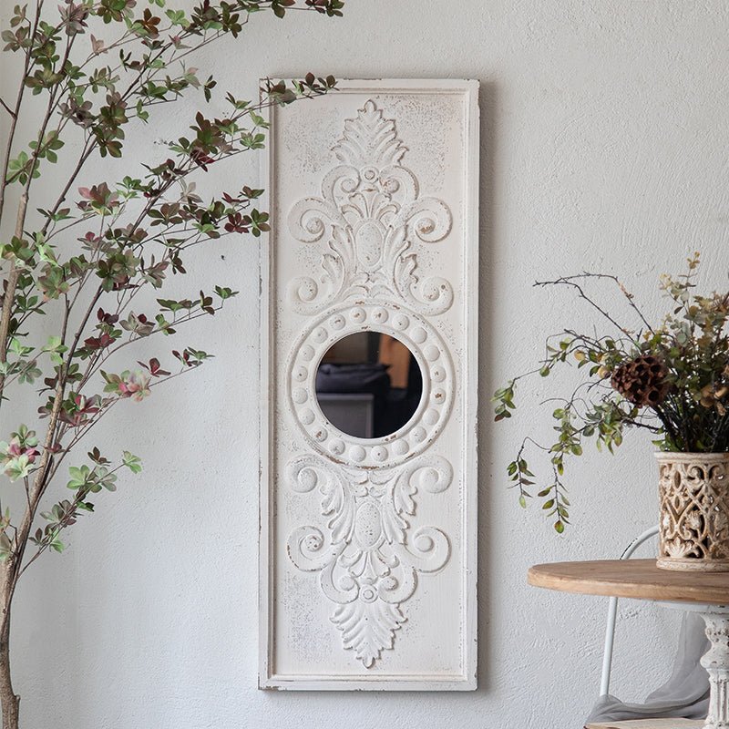 European Style Solid Wood Retro Wall Hanging Decoration Mirror Garden Plus