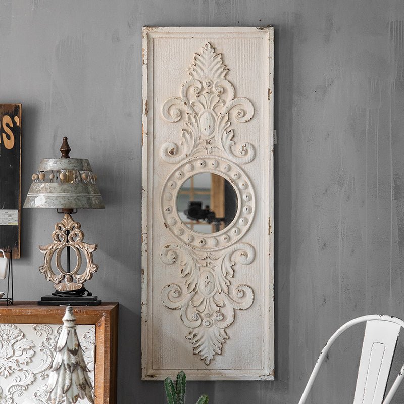 European Style Solid Wood Retro Wall Hanging Decoration Mirror Garden Plus