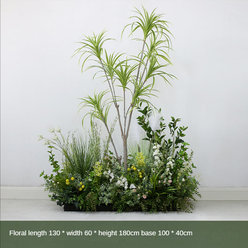 Simulation Dragon Blood, Sago Cycas , Dracaena Marginata Plant Decoration Pieces Garden Plus