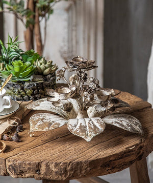 French Retro Nostalgic Romantic Wrought Iron Candle Stand Garden Plus