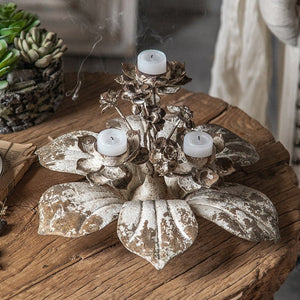 French Retro Nostalgic Romantic Wrought Iron Candle Stand Garden Plus