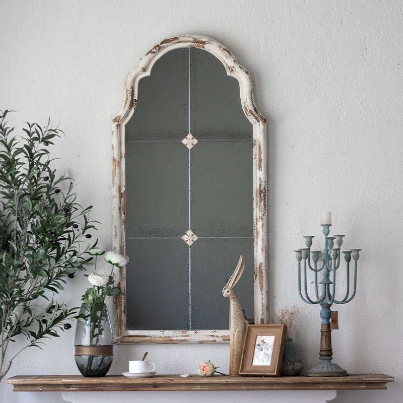 French Style Retro Full-Length Wall Hanging Mirror Garden Plus