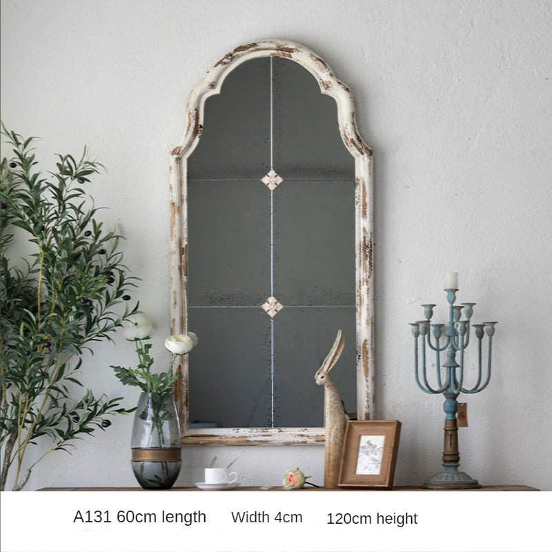 French Style Retro Full-Length Wall Hanging Mirror Garden Plus