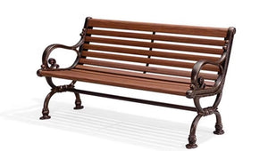 a wooden bench sitting on top of a white background