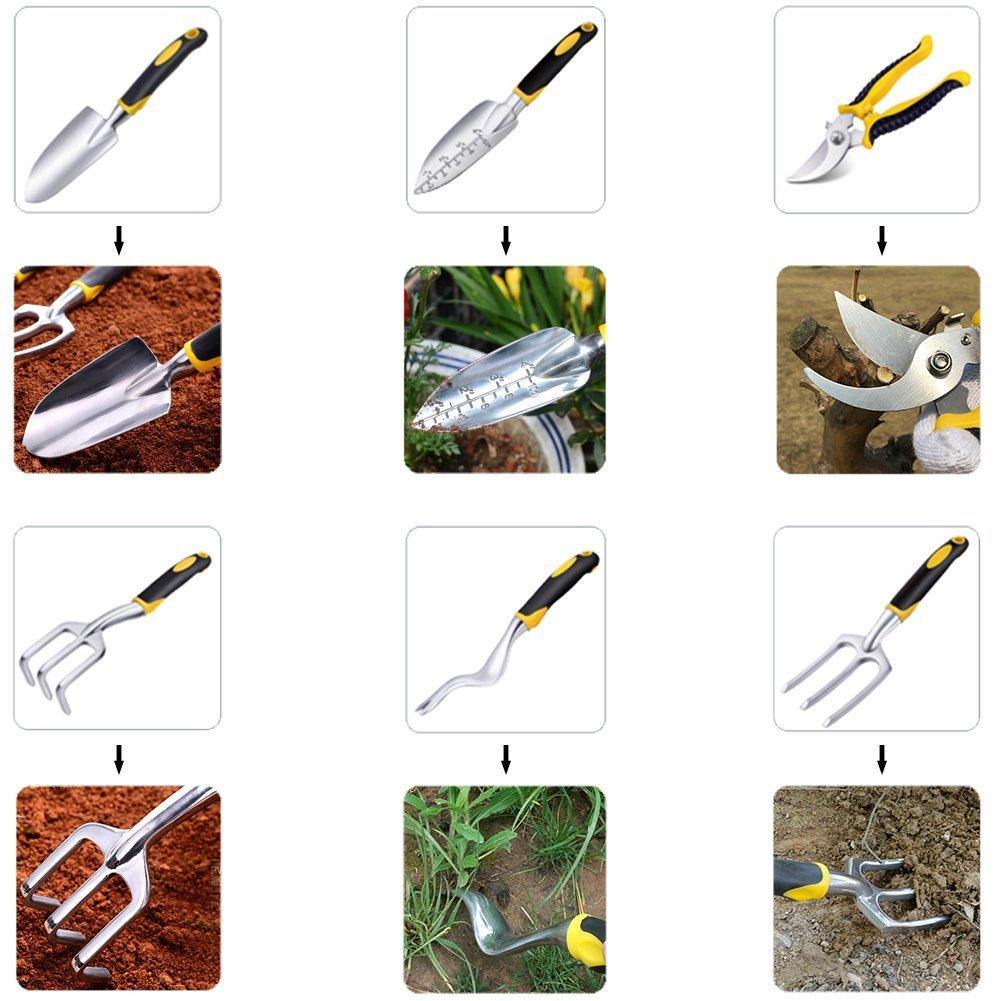 9-Piece Garden Tool Set with Carry Bag