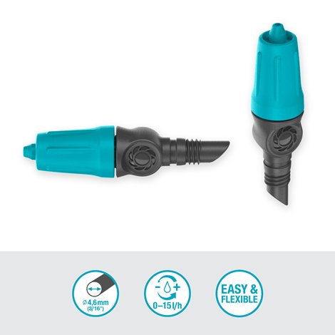 Gardena Adjustable Inline Drip Head 1-8 l/h, Pressure compensating Gardena Adjustable Inline Drip Head 1-8 l/h, Pressure compensating