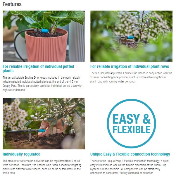 Gardena Adjustable Inline Drip Heads | Online Shop | Stubbings Nursery | A local haven for garden lovers and gatherings Gardena Adjustable Inline Drip Heads | Online Shop | Stubbings Nursery | A local haven for garden lovers and gatherings