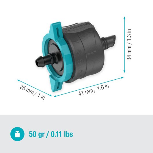 Gardena Adjustable Endline Drip Head, pressure compensating Garden Plus