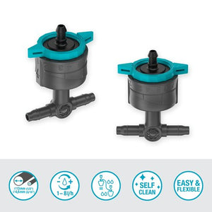 Gardena Adjustable Inline Drip Head 1–8 l/h, pressure compensating Garden Plus