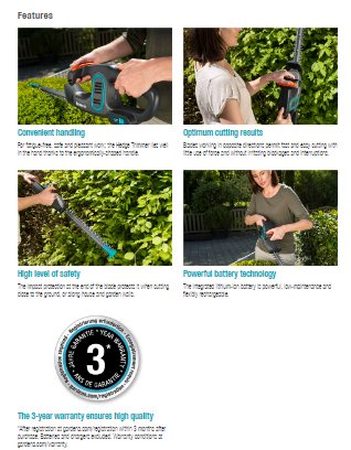GARDENA EasyCut Li Cordless Hedge Trimmer Set 9836-20