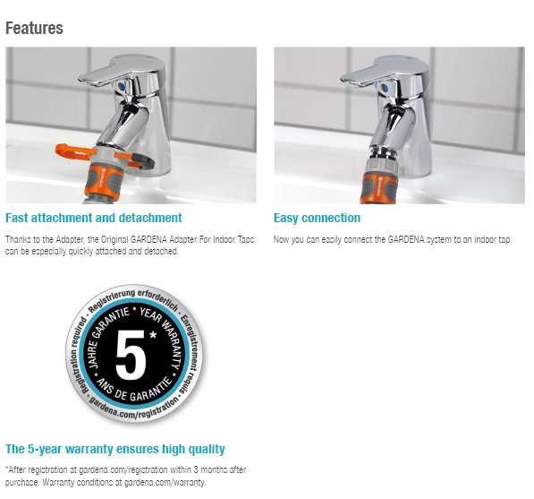 Gardena Bubble-jet Threaded Adapter 18209 Garden Plus