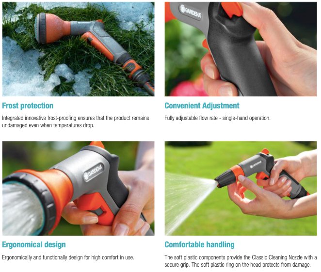 Gardena Classic Cleaning Nozzle Garden Plus