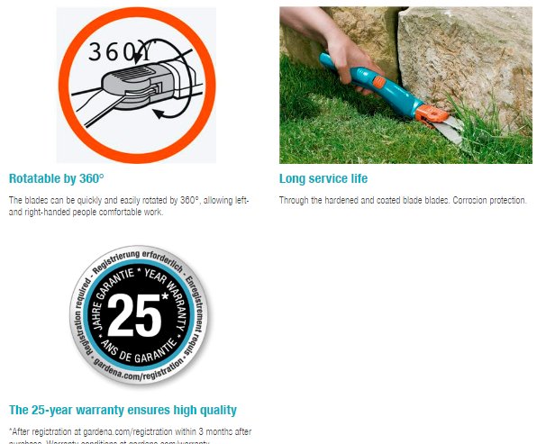 Gardena Classic Grass Shears, Rotatable Garden Plus